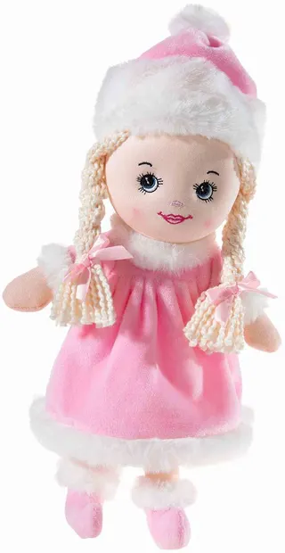 Papusa moale Heunec Poupetta - Anushka, cu imbracaminte de iarna, 30 cm