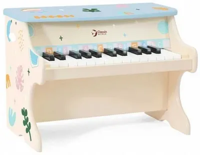 Pian din lemn pentru copii Classic World - Colorat