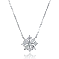 Lant cu pandantiv din aur alb cu diamante princess, marquise si rotunde de 0.5ct