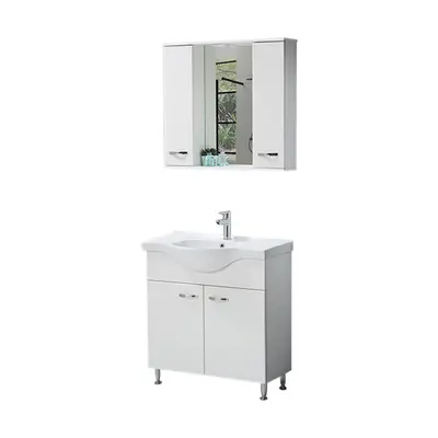 Set mobilier baie Olimpos 3 piese alb 80 cm