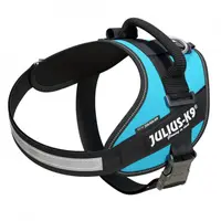 Ham ajustabil, aquamarine, respirabil, elemente reflectorizante, circumferința piept 58-76 cm, pentru câini cu greutate de 14-25 kg