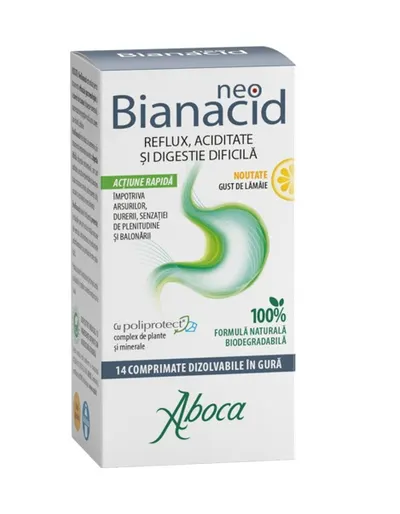 Neobianacid aromă de lămâie, 14 comprimate masticabile, Aboca