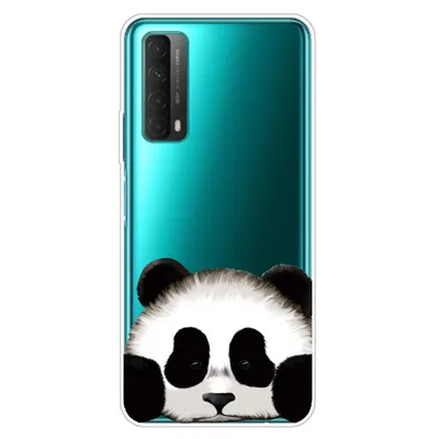 Husa silicon Compatibila cu Huawei P Smart 2021 model Bored Panda, Silicon, TPU Alb/Negru Engros