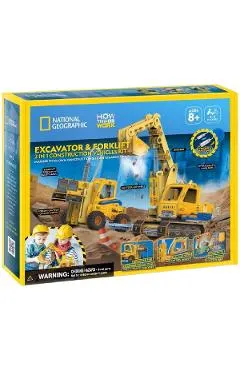 Joc educativ 3D: Excavator si stivuitor. Kit STEM