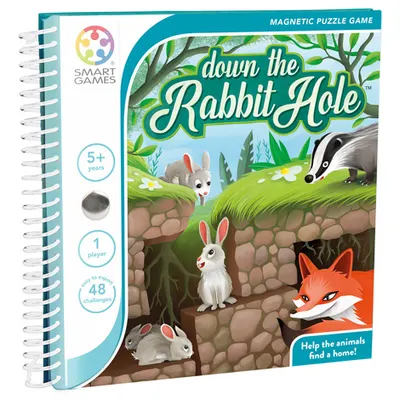 Smart Games - Down the Rabbit Hole joc de logica cu 48 de provocari 5+ ani editie internationala