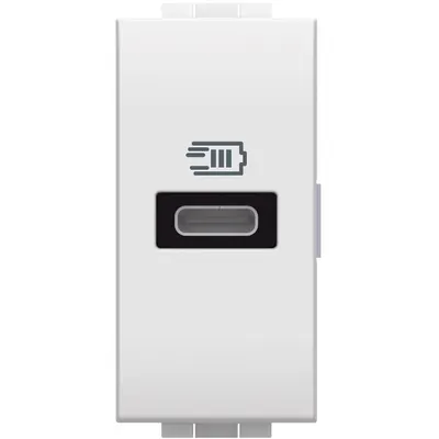 Incarcator USB 5 Vdc tip C pentru dispozitive de pana la 1.500 mA - 110-230V 50-60 Hz Bticino Living Light N4192C