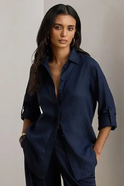 Lauren Ralph Lauren cămașă femei din in