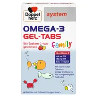 Omega 3 Gel Tabs Family, Doppelherz System | 60 comprimate masticabile