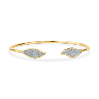 Bratara fixa deschisa din aur galben cu diamante de 0.8ct