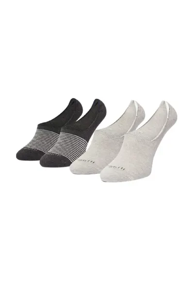Set 2 sosete barbati - dungi / uni - Gri antracit/Crem