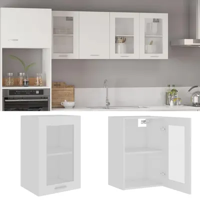 vidaXL Dulap de sticlă suspendat “Lyon”, alb, 40 x 31 x 60 cm