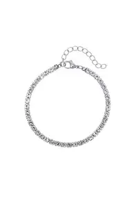 Bratara argintie - tennis - din otel inoxidabil - suflata cu aur 18k - cu pietre - Isolde C5