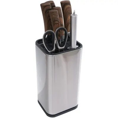 Cutite Bucatarie, Suport, Ascutitor, Foarfeca, Otel Inoxidabil, Plastic, 8 Bucati, Grunberg