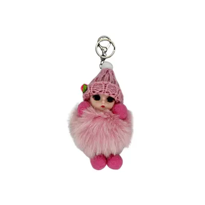 Breloc puf roz model bebeluș