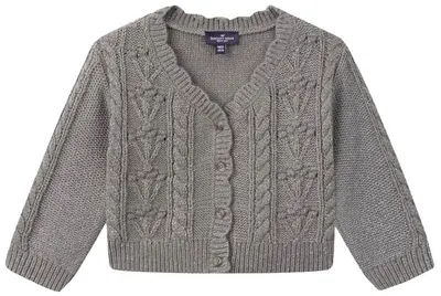 Cardigan pentru bebeluși cu tricotaj reliefat Sergent Major - Lanadia, gri, 18 luni+