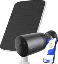 Camera supraveghere video exterior wireless cu panou solar Ezviz CS-BC1c/SP(4K), 8MP, 2.8mm, iluminare duala, baterie 10400mAh, audio bidirectional, compresie H265, IP65