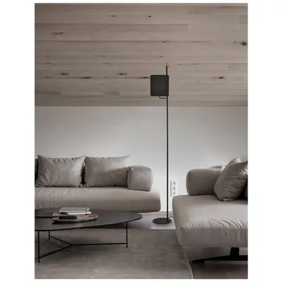 Lampa podea YAMA Negru Fabrirc Shade & Negru Aluminiu Intrerupator On/Off LED E27 1x12 Wat 230Volt IP20 Fara bec