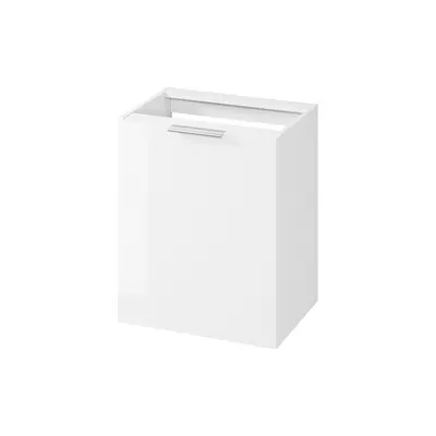 Dulap baie suspendat Cersanit City 60 pentru lavoar cu sertar cos rufe, alb, montat