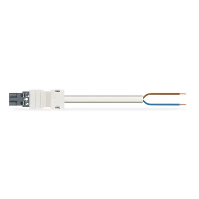 pre-assembled connecting cable; Eca; Plug/open-ended; 2-pole; Cod. L; H05Z1Z1-F 2 x 2.5 mm²; 5 m; 2,50 mm²; dark gray