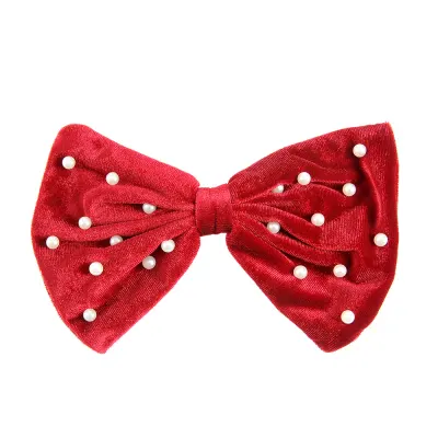 Clama de par funda rosie cu perle