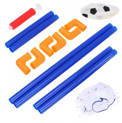 Poarta de fotbal 2 in 1 pentru copii Malplay, cu minge si pompa incluse, dimensiune 62.5 x 50.5 x 38 cm