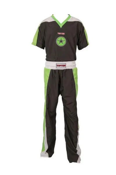 Uniforma Kickboxing „Star”, aprobat WAKO, Top Ten, Negru-Verde, 200 cm