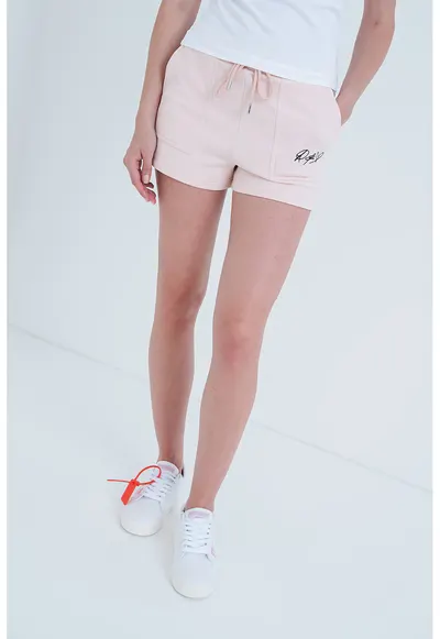 Pantaloni de trening scurti cu talie medie - Roz pal