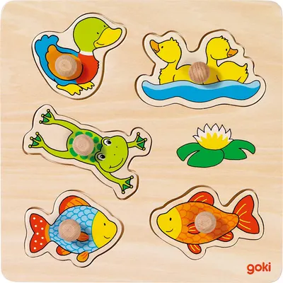 Puzzle încastrat cu 5 piese din lemn