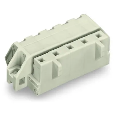1-conductor female plug; angled; 100% protected against mismating; clamping collar; 2.5 mm²; Pin spacing 7.5 mm; 12-pole; 2,50 mm²; light gray