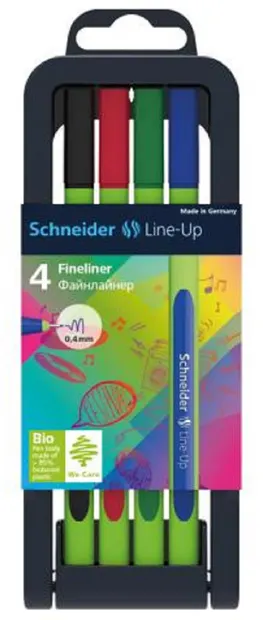 Set linere Schneider - Line-Up 0.4 mm, 4 culori