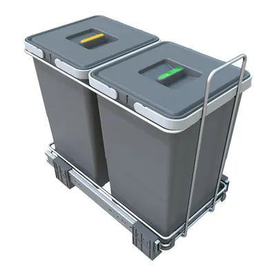 Coș de gunoi din plastic pentru deșeuri sortate/încorporat 12 + 12 l Ecofil - Elletipi