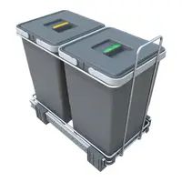 Coș de gunoi din plastic pentru deșeuri sortate/încorporat 12 + 12 l Ecofil - Elletipi