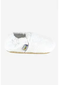 Pantofi slip-on din panza cu model - Alb
