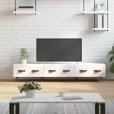 vidaXL Comodă TV, alb, 150x36x30 cm, lemn prelucrat