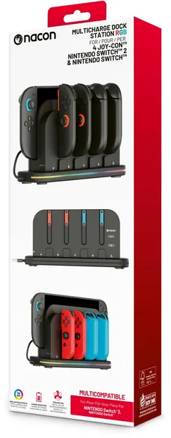 Stație de andocare Nacon - Multicharge Dock Station RBG for 4 Joy-Con (Nintendo Switch/Nintendo Switch2)