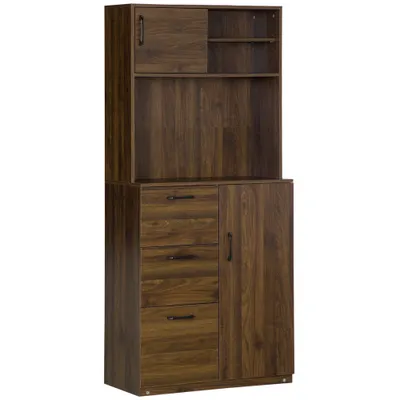 HOMCOM Dulap Modern cu 3 Sertare și Dulapioare, Mobilier de Cameră din Lemn, 80x40x178 cm, Alb | Aosom Romania