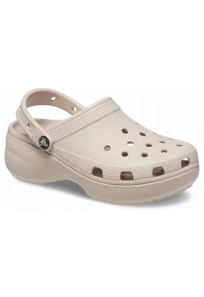 Saboti slingback cu model perforat si talpa flatform - Roz
