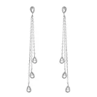 Cercei lungi argint 925, JW851, model picatura, placati cu rodiu