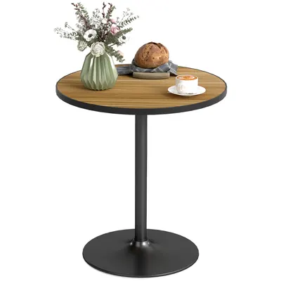 HOMCOM Masa de dining rotundă, Imitație de stejar, design compact, pentru 2-4 persoane, Stejar | Aosom Romania