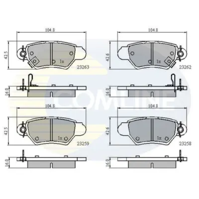 Set placute frana, frana disc COMLINE CBP3750