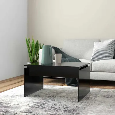 vidaXL Măsuță de cafea, negru, 68x50x38 cm, lemn prelucrat