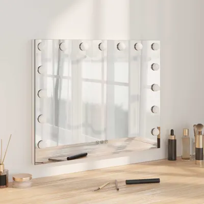 vidaXL Oglindă LED pentru Vanity Alb 58 x 10 x 47 cm Sticlă și Oțel