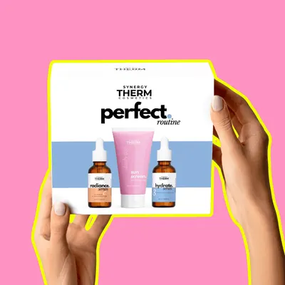 Set produse PERFECT ROUTINE rutină perfectă de bază cu ser antioxidant și iluminator cu Vitamina C, cremă hidratantă cu protecție solară SPF50+ și ser