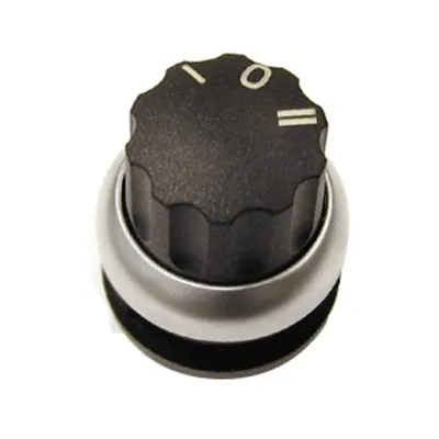 Buton selector I-0-II cu revenire negru