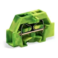 2-conductor terminal block; without push-buttons; with fixing flange; for screw or similar mounting types; Fixing hole 3.2 mm Ø; 2.5 mm²; CAGE CLAMP®; 2,50 mm²; green-yellow
