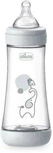 Biberon Chicco Perfect 5 - debit rapid, 300 ml, 6+ luni, gri/alb