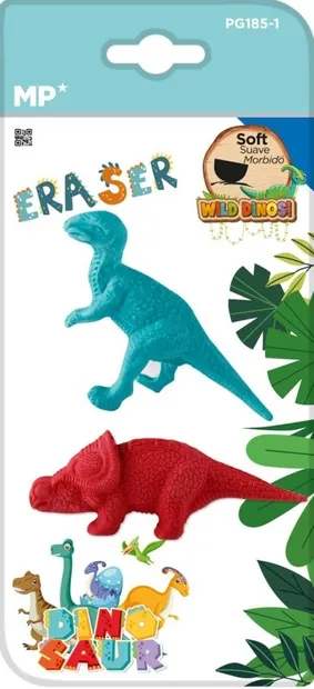 Set de radiereMP - Dino, 2 piese, albastru si rosu