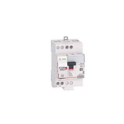 DX³ Stop Arc 6000 cu top side supply - 1P+N on left-hand side - 30 mA - AC type 230 V~ - 10 A - 3 module - C curba