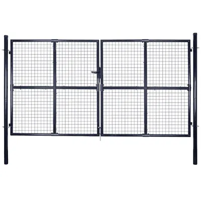 vidaXL Poartă de grădină din plasă, oțel galvanizat, gri, 300x200 cm