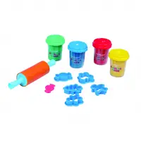 Plastilina 4culori x 65g + 6 forme modelaj, Keyroad Dough KR972268